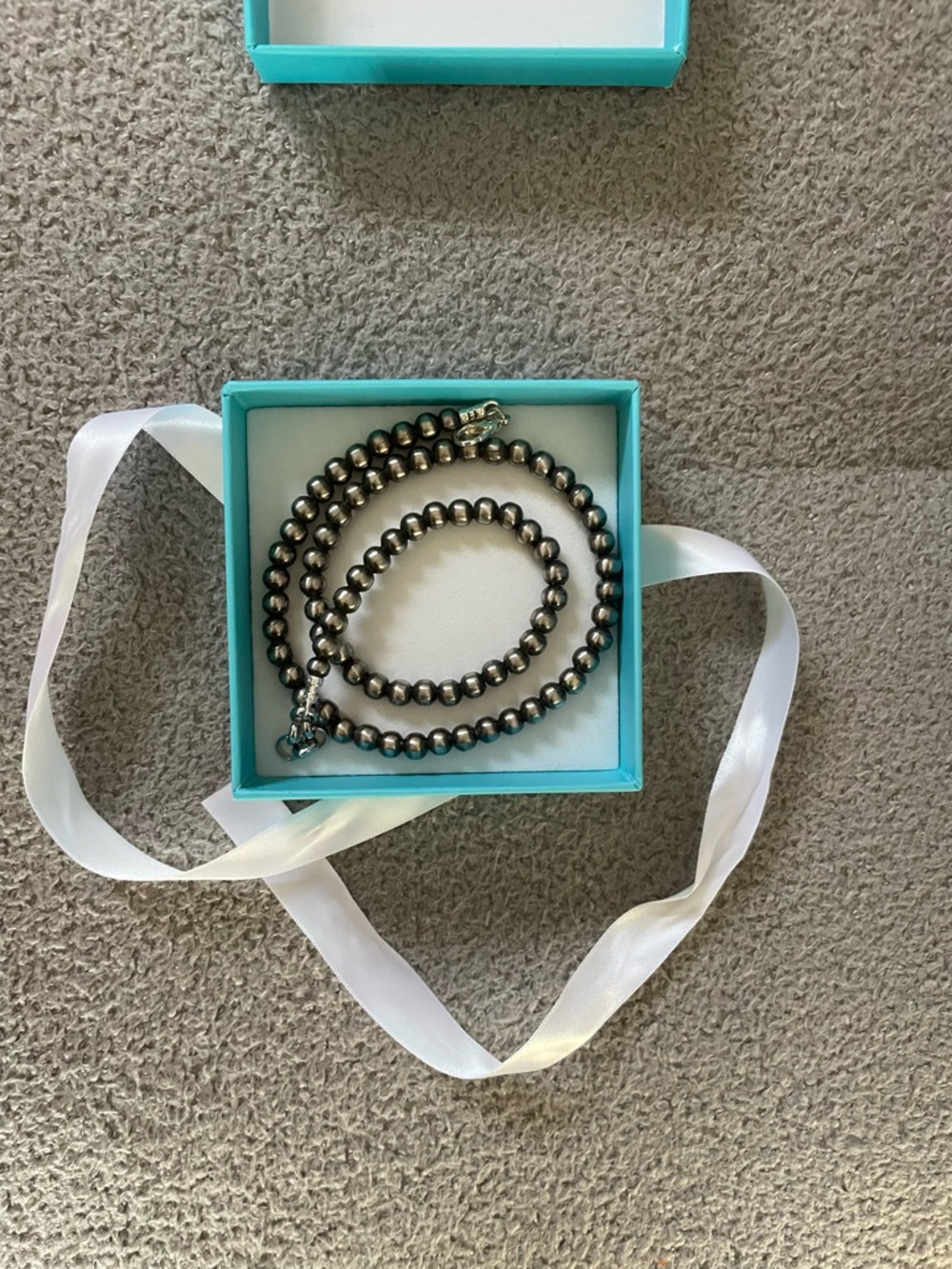 SOLD-Navajo Pearl Bead Sterling Necklace - Picture 6 of 8